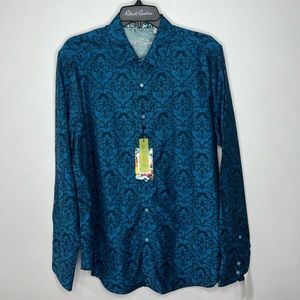 Robert Graham Bayview Teal Button-Down Shirt Men’s M